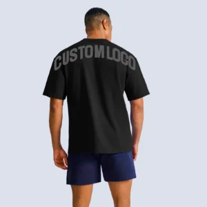 Custom oversized gym tee sample for streetwear and fitness brands