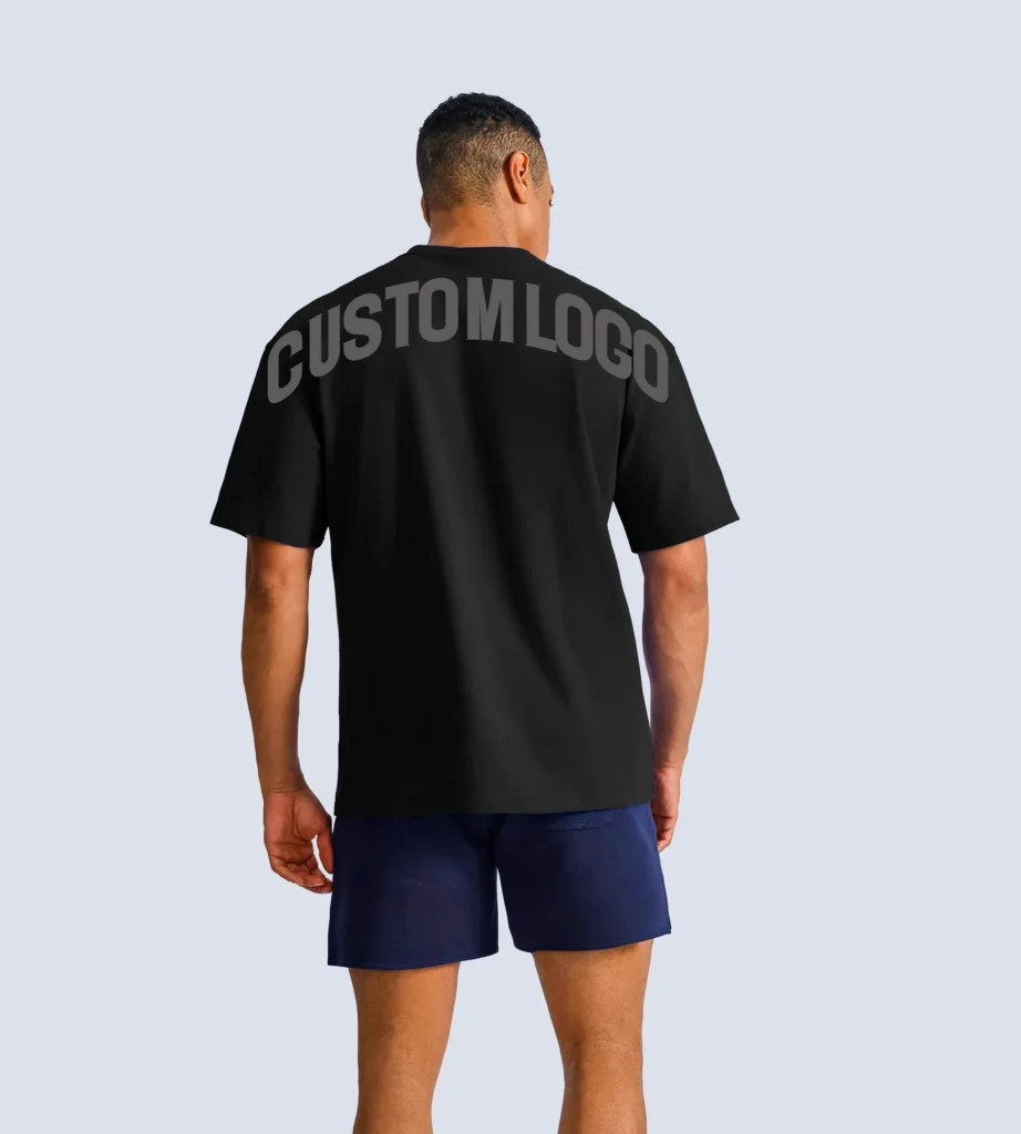 Custom oversized gym tee sample for streetwear and fitness brands