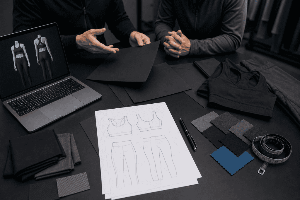 Custom activewear inquiry and NDA consultation for private label apparel projects