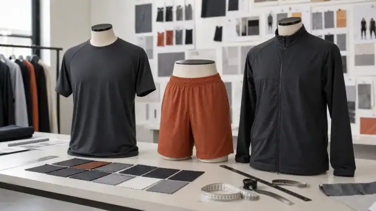 AI-generated illustrative comparison of unbranded apparel prototypes before bulk production