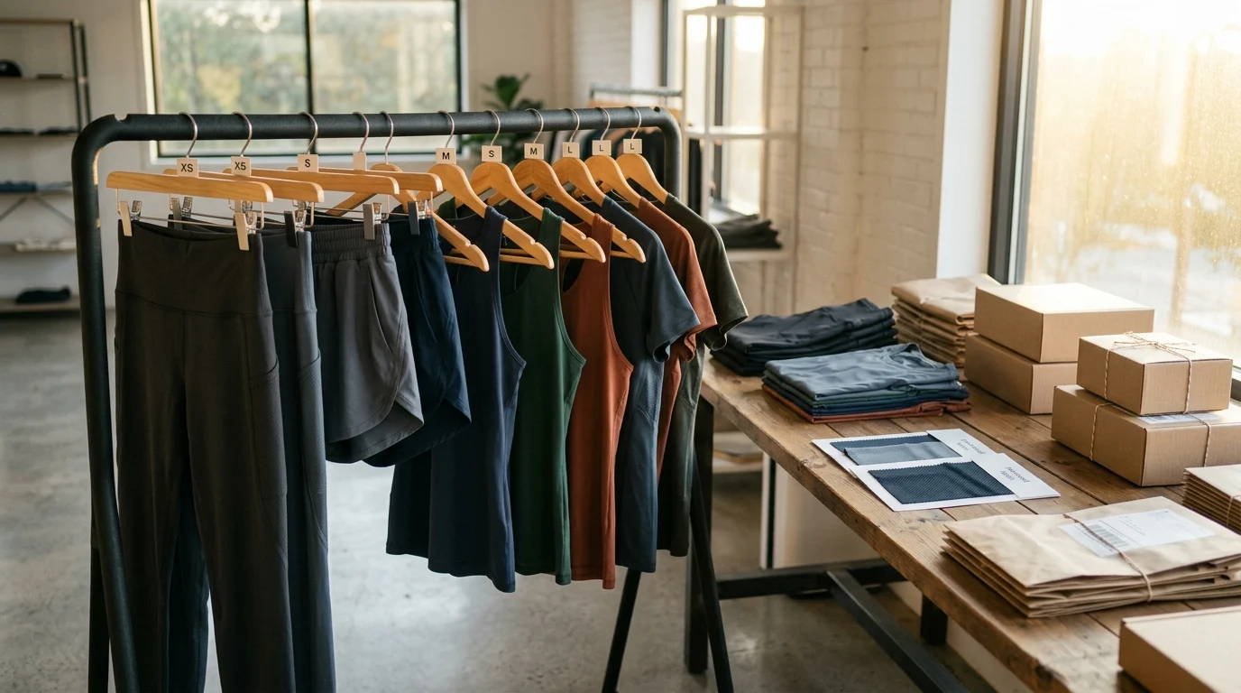 How to Find a Low MOQ Activewear Manufacturer: approved activewear pilot collection prepared for production handover