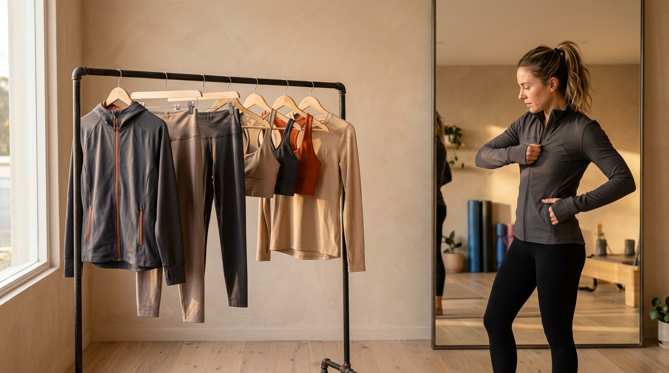 How to Start an Activewear Brand - finished small activewear launch presented in a real fitness studio