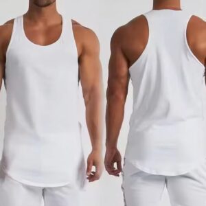 Men's Custom logo Sports Vest Men's Outdoor Running Leisure Sports Sleeveless I-shaped Fitness Vest Men's Gym tank Tops