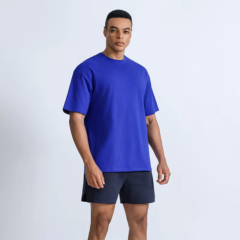 Men's Custom Oversized Gym Sports Shirts High Quality Cotton Training Running Digital Puff Printing Graphic Plus Size Tee Shirts