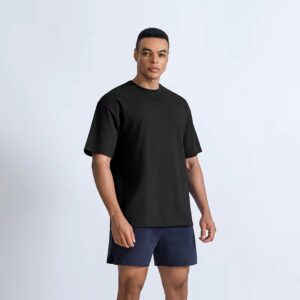 Men's Custom Oversized Gym Sports Shirts High Quality Cotton Training Running Digital Puff Printing Graphic Plus Size Tee Shirts