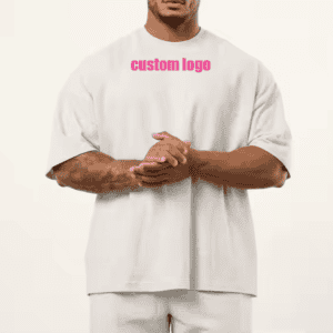 Blank Men's High Quality Cotton Oversized Plain T-shirts 220gsm Gym Running Sports Plus Size Shirts for Men Support Custom