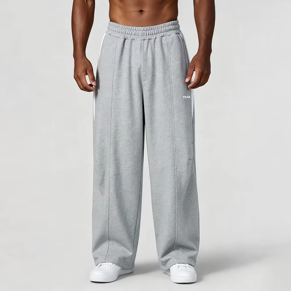 Wholesale Men's Casual Baggy Pure Cotton Joggers Training Gym Fitness Men's Oversize Pants Custom Printing Color Men's Pants
