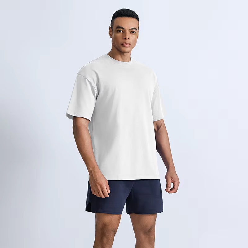 Men's Custom Oversized Gym Sports Shirts High Quality Cotton Training Running Digital Puff Printing Graphic Plus Size Tee Shirts