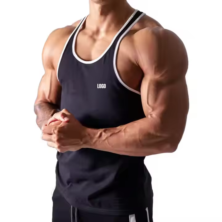 Custom Quality Men Drop Shoulder tank Top Gym Mesh Blank Workout Sleeveless Men Summer Beach tank Top