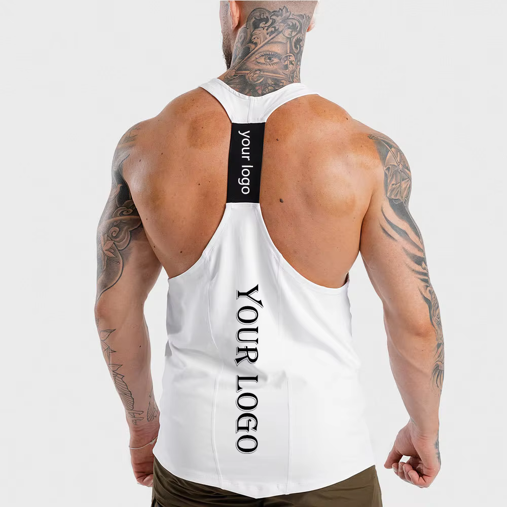 Wholesale Oversized Men's Vests Custom LOGO Sports Workout Vest Men Fitness Sleeveless Customized Plus Size GYM Men's Tank Tops