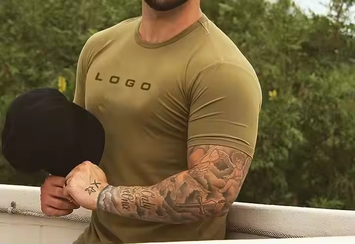 Custom Men Shirt Gym Wear Compression Tee Shirt Homme Cotton Gym Tops for Men Gym Shirt