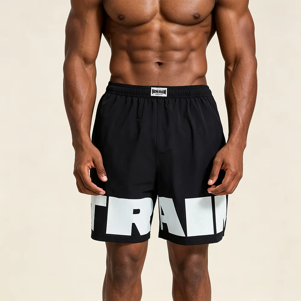 Summer Lightweight Nylon Woven Men's Fitness Shorts Fitness Quick Dry Men's Elastic Waist Shorts Custom logo GYM Shorts for Men