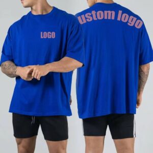 Oversized Heavyweight Men's Cotton Gym Blank T-shirts Plus Size Sports Plain Streetwear Men Oversized Shirts Custom Manufacturer