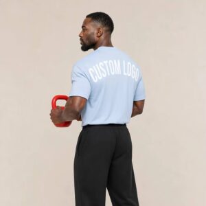Custom Men's Heavyweight High Quality Plus Size T-shirts Men's Cotton Oversized Gym T-shirt Wholesale Men's Fitness Sports Shirt