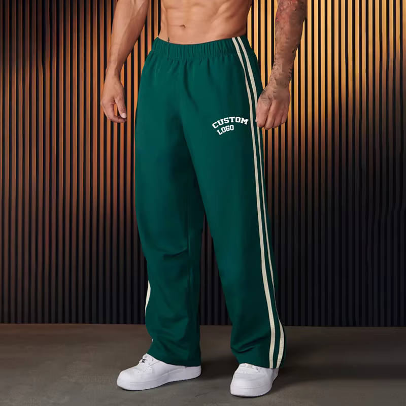 High Quality Custom Men's Gym Joggers Pants Oversize Nylon Sports Casual Straight Sweatpants Canvas Fabric From Manufacturer