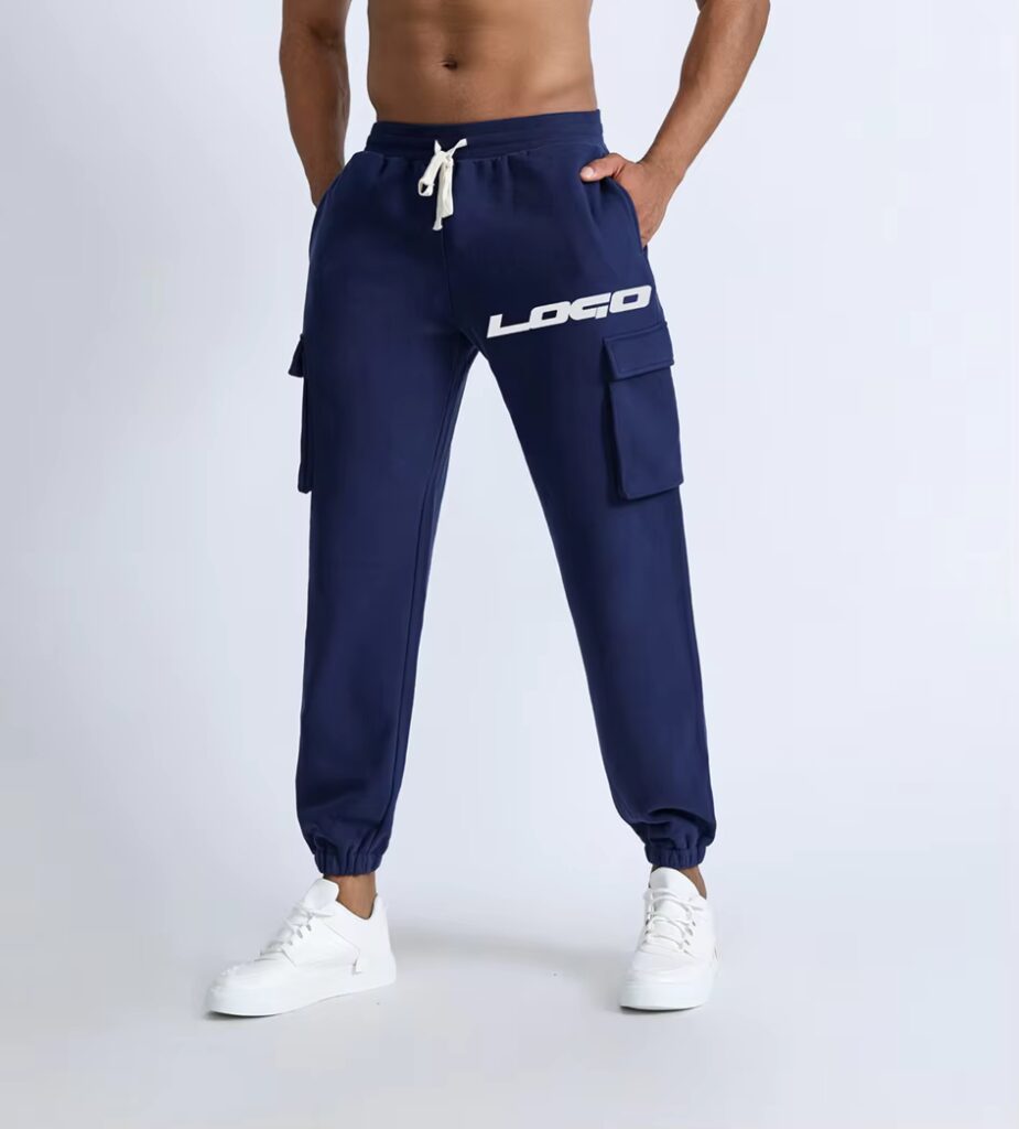 Custom Men's Oversized Streetwear Blank Sweatpants Gym Running Sport Breathable Cargo Jogger Pants Heat-Transfer Printing Jogger