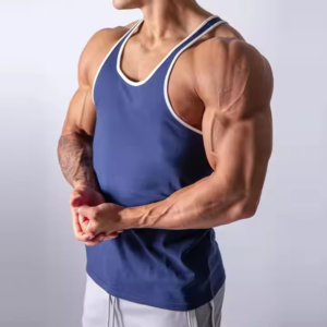 Custom Quality Men Drop Shoulder tank Top Gym Mesh Blank Workout Sleeveless Men Summer Beach tank Top