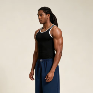 Custom Men Gym Ribbed tank Top Men's 260gsm 95%cotton5%spandex Fitness Sleeveless tank Top Men's Summer Slim Fit tank Tops