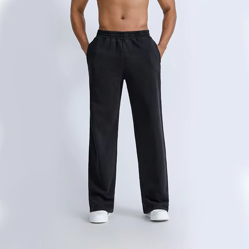 Custom 400 GSM Blank Straight Leg Joggers Pants for Men Baggy Flared Baggy Sample Jogger Pants for Men Joggers Men