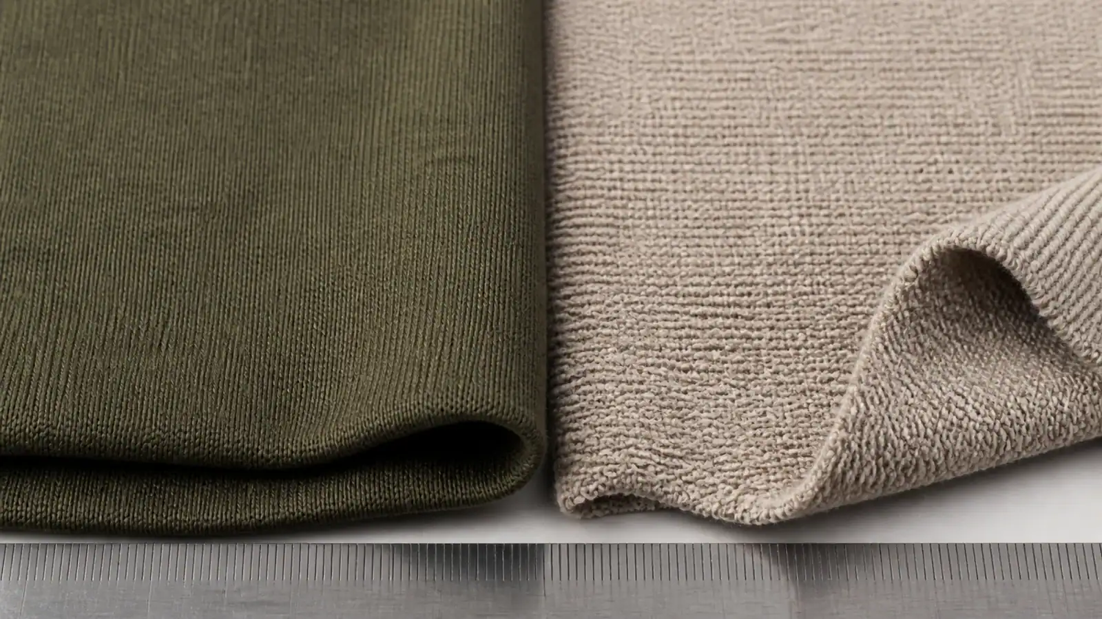Macro comparison of the face and reverse loop structure of single jersey fabric