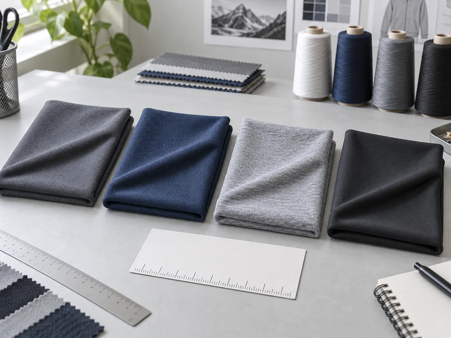 Unbranded polyester and nylon microfiber fabric swatches for comparison