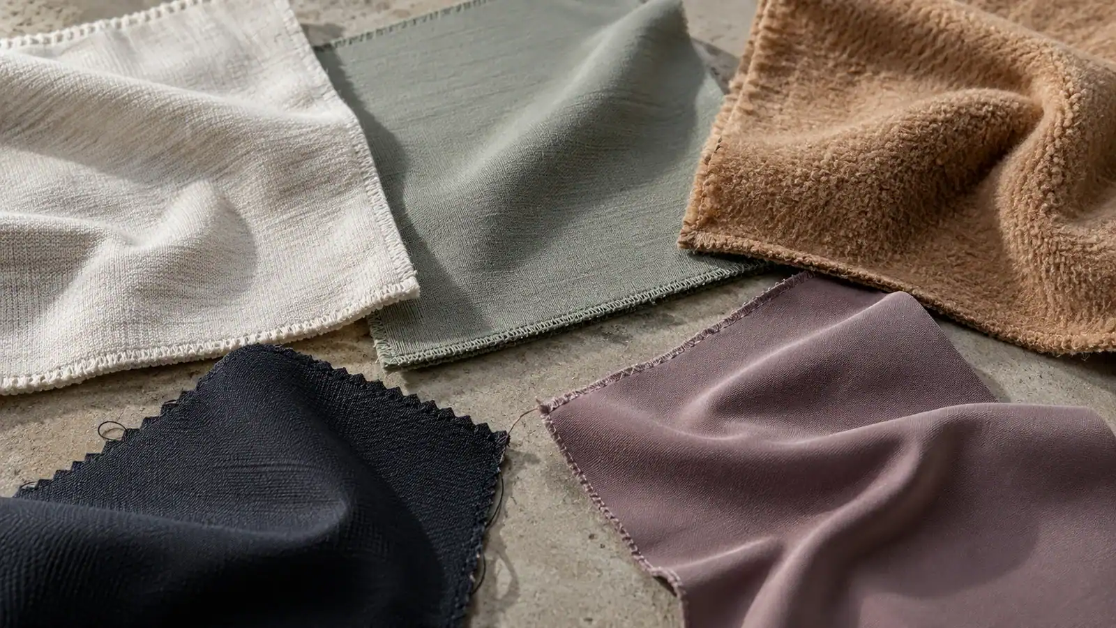 Fabric swatches for custom clothing manufacturing and design at DETOSUN.