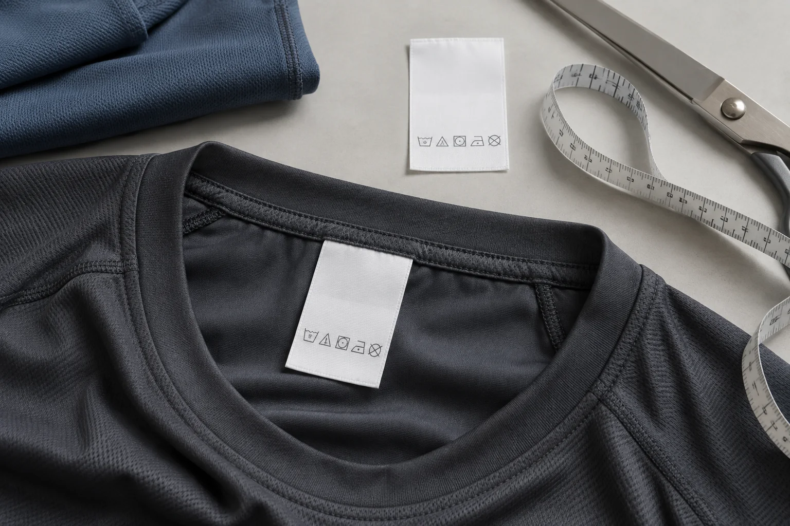 Custom sportswear with design team and measuring tools.