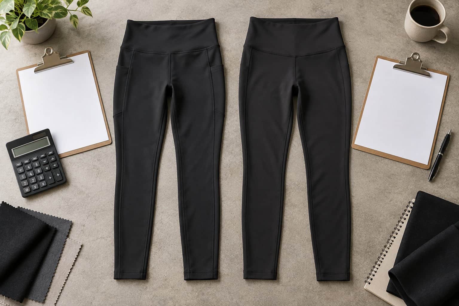Pair of black leggings for activewear with sleek design and comfortable fit.