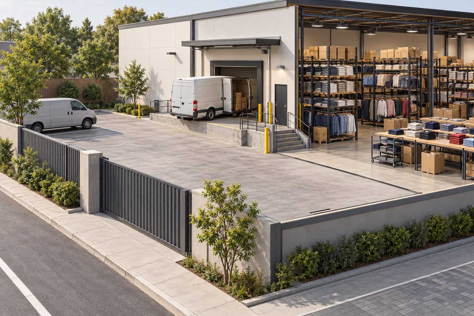 Warehouse with custom clothing and design team at DETOSUN.