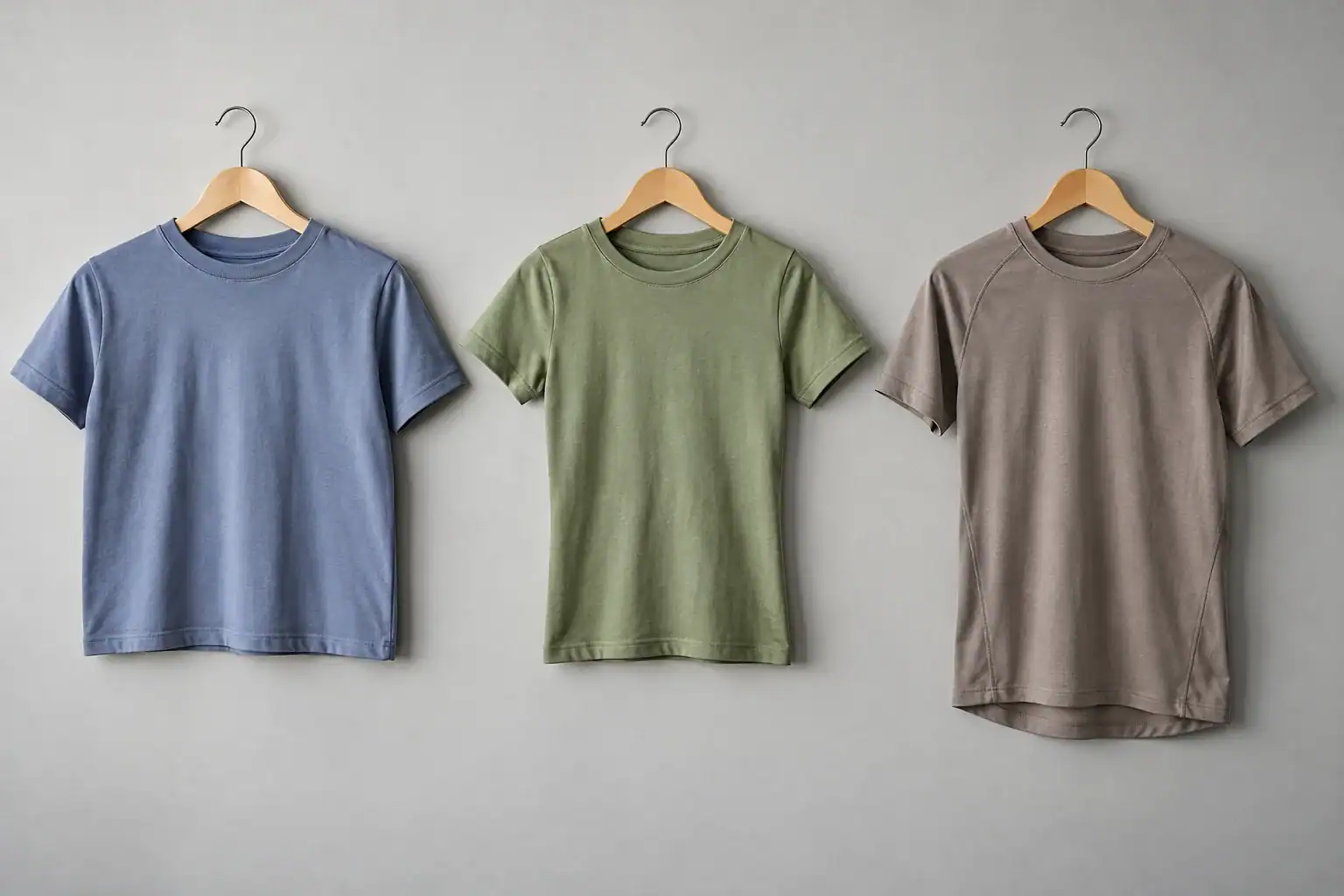 Three youth T-shirt silhouettes showing different cuts